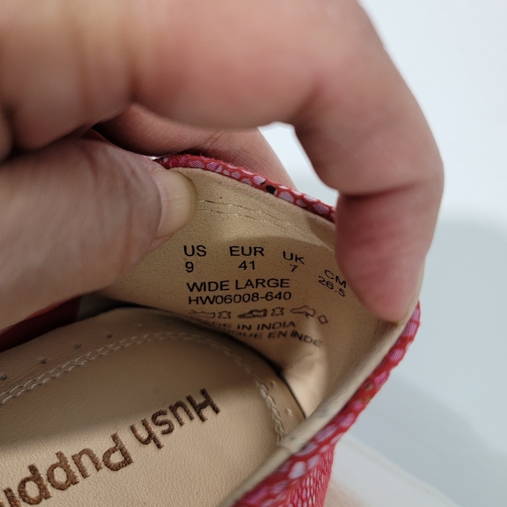 Hush Puppies WIDE Red/White Ballet Flat Women Sz 9 Leather Barbiecore EUC - Picture 7 of 9